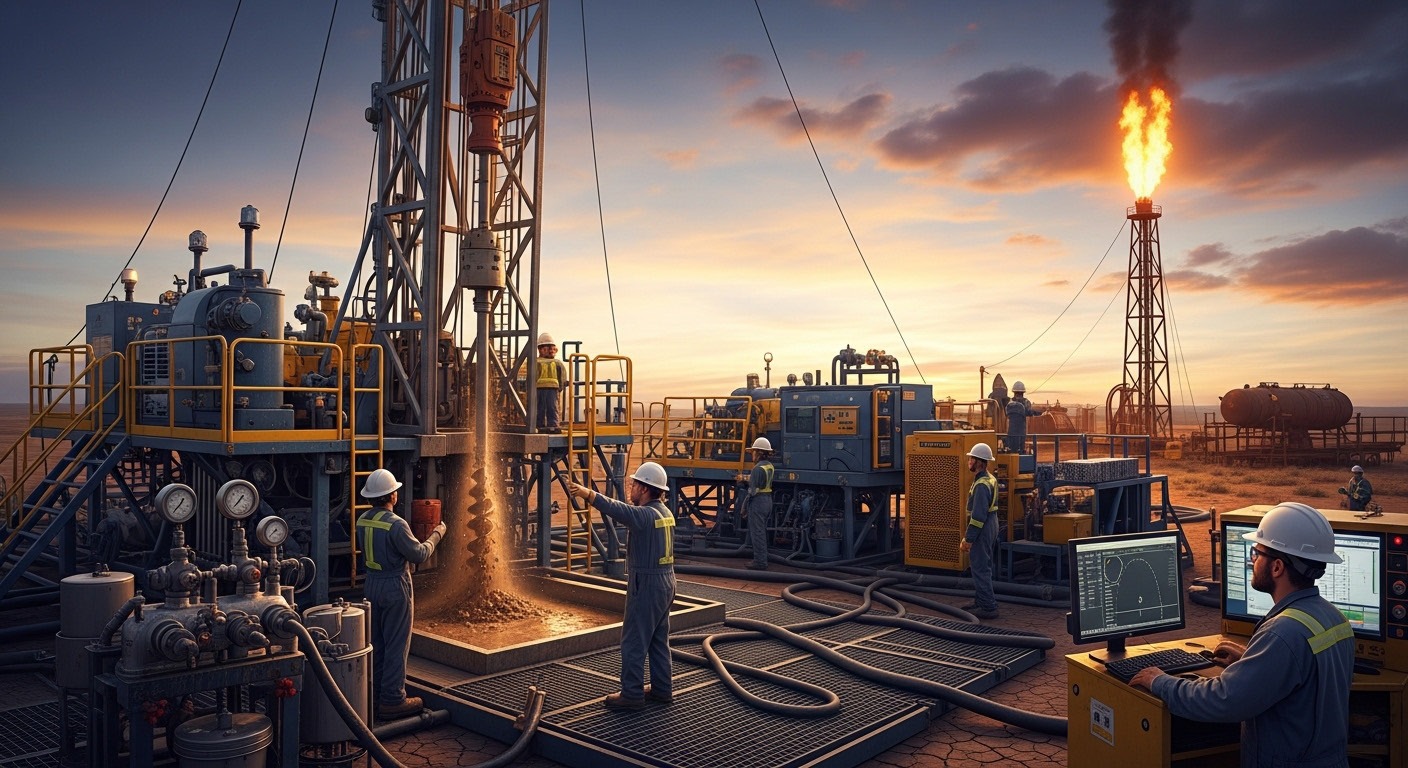 Drilling operations on site